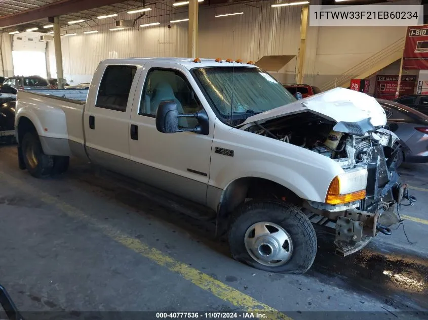 2001 Ford F-350 Lariat/Xl/Xlt VIN: 1FTWW33F21EB60234 Lot: 40777536