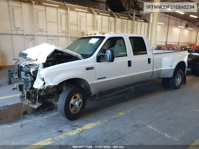 2001 Ford F-350 Lariat/Xl/Xlt VIN: 1FTWW33F21EB60234 Lot: 40777536