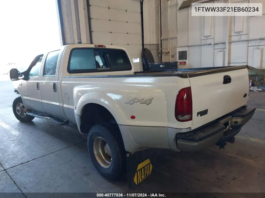 2001 Ford F-350 Lariat/Xl/Xlt VIN: 1FTWW33F21EB60234 Lot: 40777536