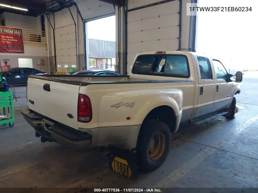 2001 Ford F-350 Lariat/Xl/Xlt VIN: 1FTWW33F21EB60234 Lot: 40777536