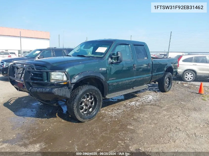 2002 Ford F-350 Lariat/Xl/Xlt VIN: 1FTSW31F92EB31462 Lot: 39604025