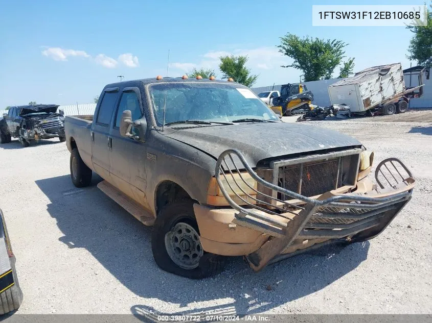 2002 Ford F-350 Lariat/Xl/Xlt VIN: 1FTSW31F12EB10685 Lot: 39807722