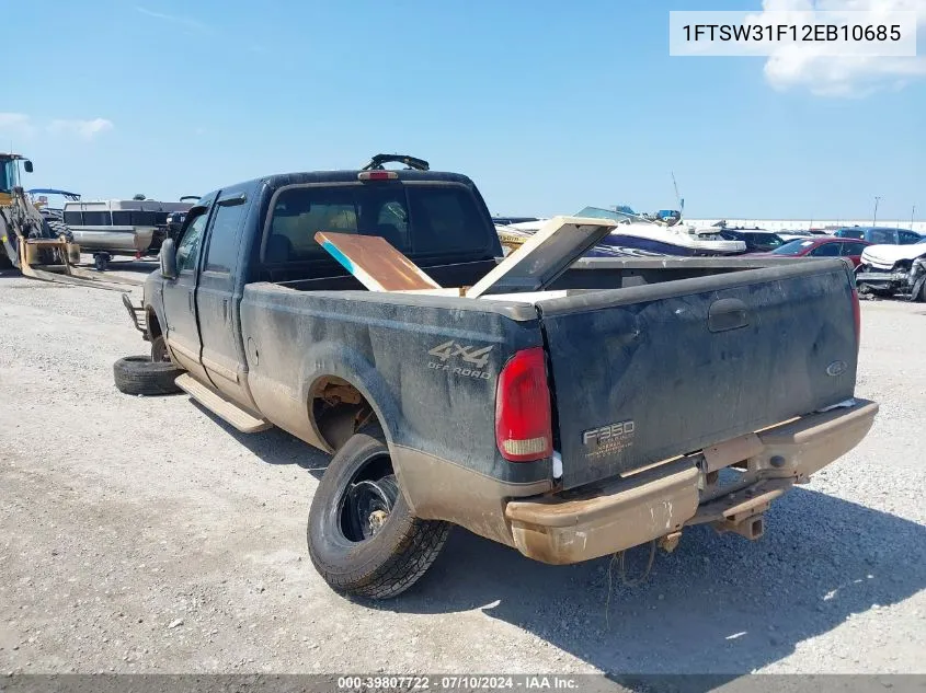 1FTSW31F12EB10685 2002 Ford F-350 Lariat/Xl/Xlt