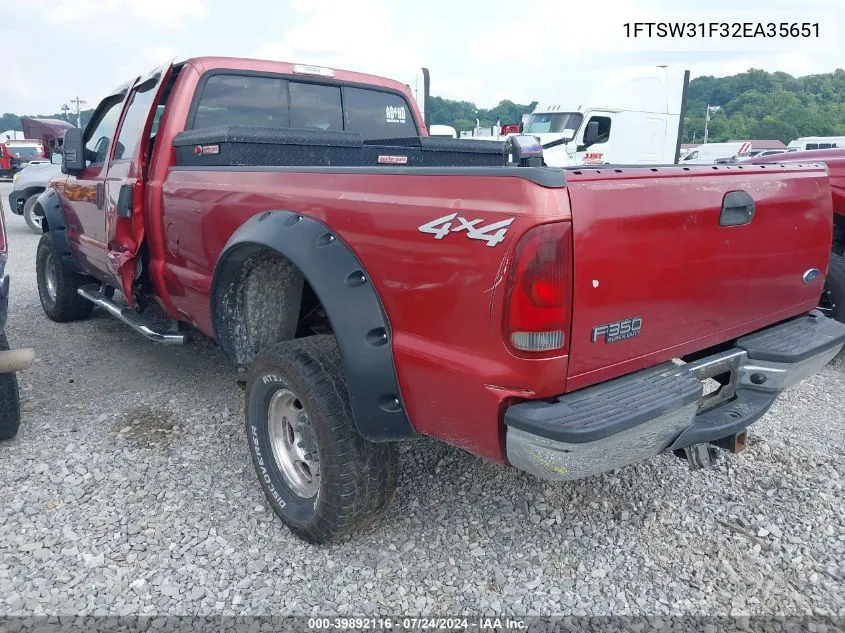 1FTSW31F32EA35651 2002 Ford F-350 Lariat/Xl/Xlt