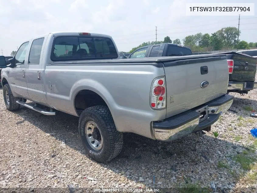 2002 Ford F-350 Lariat/Xl/Xlt VIN: 1FTSW31F32EB77904 Lot: 39949901