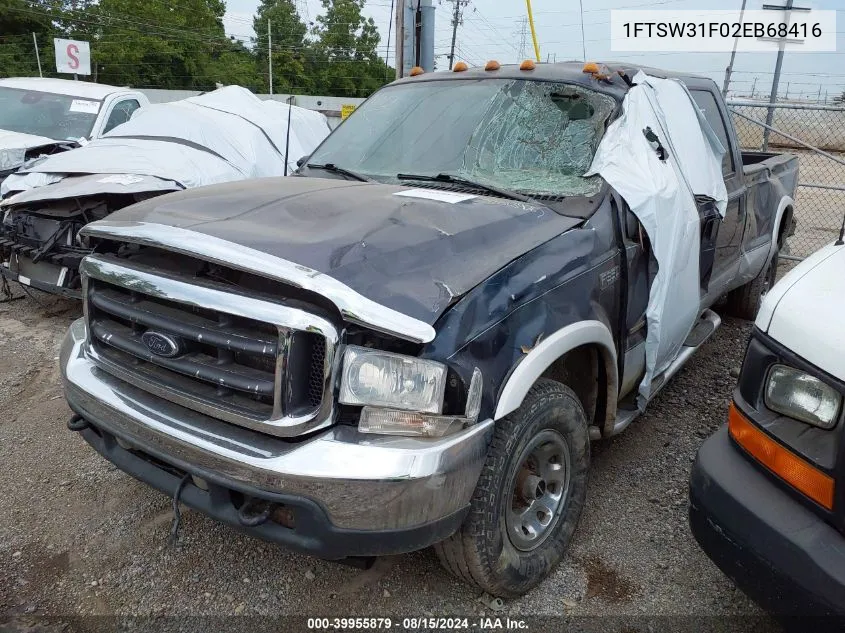 2002 Ford Super Duty F-350 Srw Lariat/Xl/Xlt VIN: 1FTSW31F02EB68416 Lot: 39955879