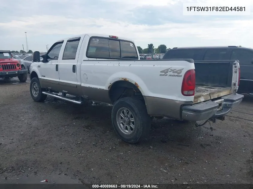 1FTSW31F82ED44581 2002 Ford F-350 Lariat/Xl/Xlt