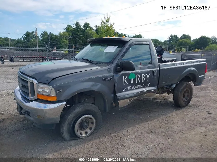 2002 Ford F-350 Xl/Xlt VIN: 1FTSF31L12EA36187 Lot: 40219594