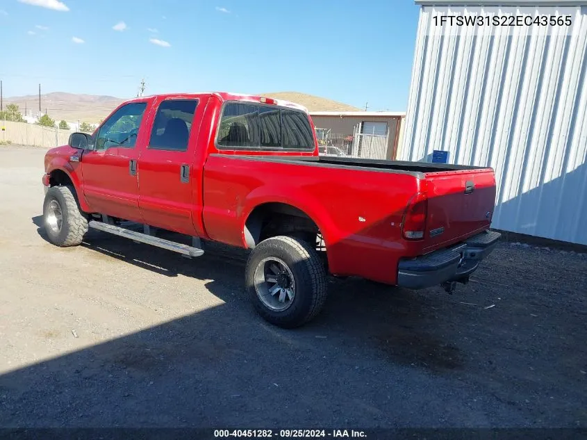 2002 Ford F-350 Lariat/Xl/Xlt VIN: 1FTSW31S22EC43565 Lot: 40451282