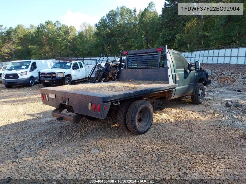 2002 Ford F-350 Xl/Xlt VIN: 1FDWF37F22EC92904 Lot: 40455498