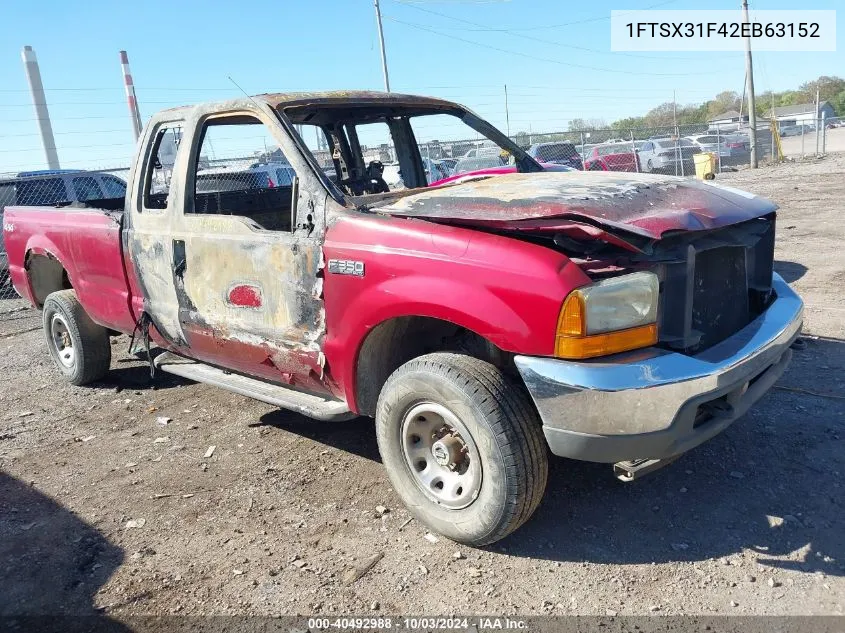 2002 Ford F-350 Lariat/Xl/Xlt VIN: 1FTSX31F42EB63152 Lot: 40492988