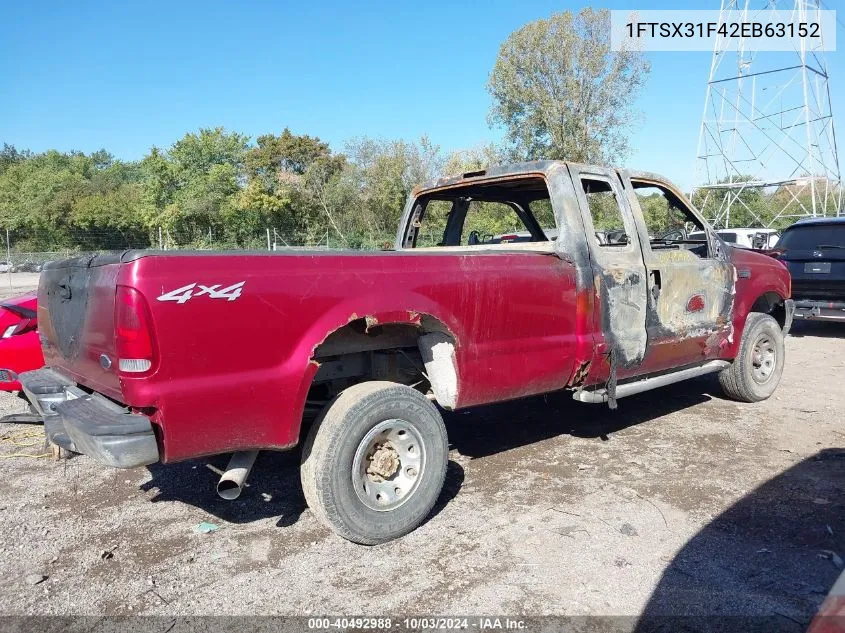 2002 Ford F-350 Lariat/Xl/Xlt VIN: 1FTSX31F42EB63152 Lot: 40492988