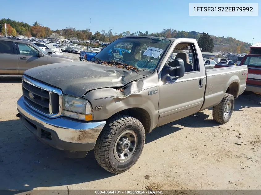 2002 Ford F-350 Xl/Xlt VIN: 1FTSF31S72EB79992 Lot: 40664701