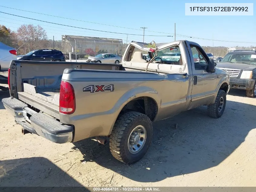 2002 Ford F-350 Xl/Xlt VIN: 1FTSF31S72EB79992 Lot: 40664701