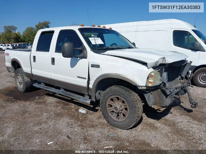 1FTSW31F12EA30383 2002 Ford F-350 Lariat/Xl/Xlt