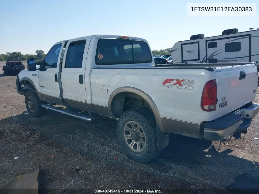 1FTSW31F12EA30383 2002 Ford F-350 Lariat/Xl/Xlt