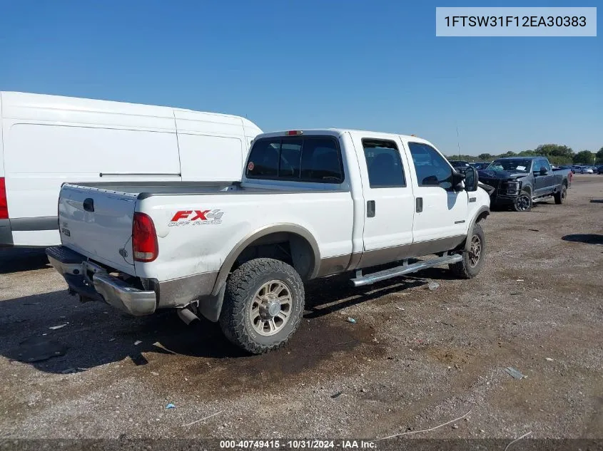 1FTSW31F12EA30383 2002 Ford F-350 Lariat/Xl/Xlt