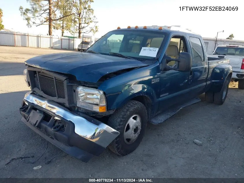 2002 Ford F-350 Lariat/Xl/Xlt VIN: 1FTWW32F52EB24069 Lot: 40778234