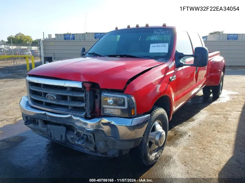 2002 Ford F-350 Lariat/Xl/Xlt VIN: 1FTWW32F22EA34054 Lot: 40786168