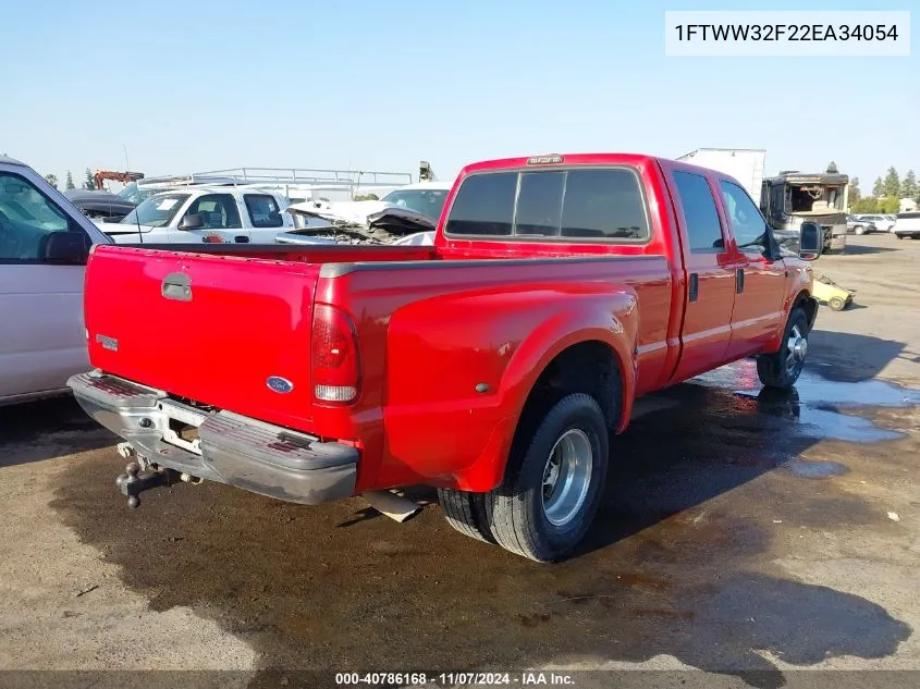 2002 Ford F-350 Lariat/Xl/Xlt VIN: 1FTWW32F22EA34054 Lot: 40786168