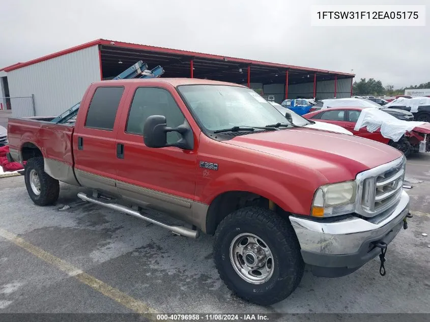 2002 Ford F-350 Lariat/Xl/Xlt VIN: 1FTSW31F12EA05175 Lot: 40796958