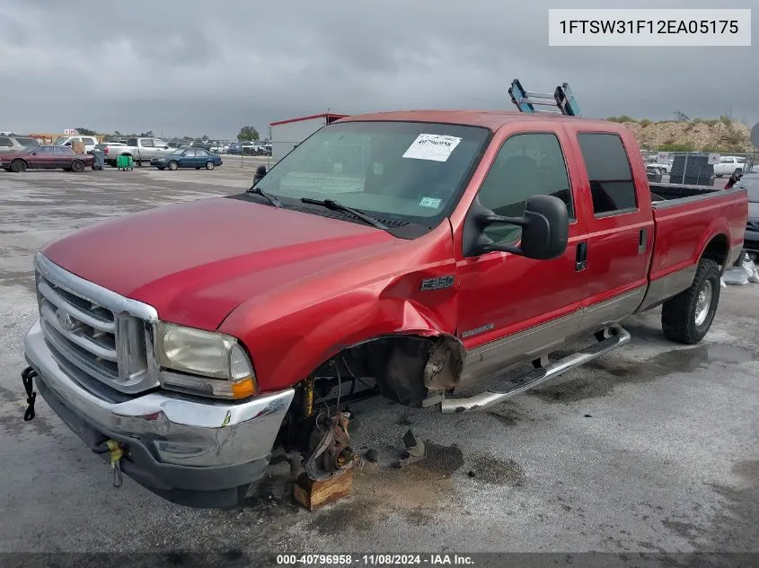 2002 Ford F-350 Lariat/Xl/Xlt VIN: 1FTSW31F12EA05175 Lot: 40796958