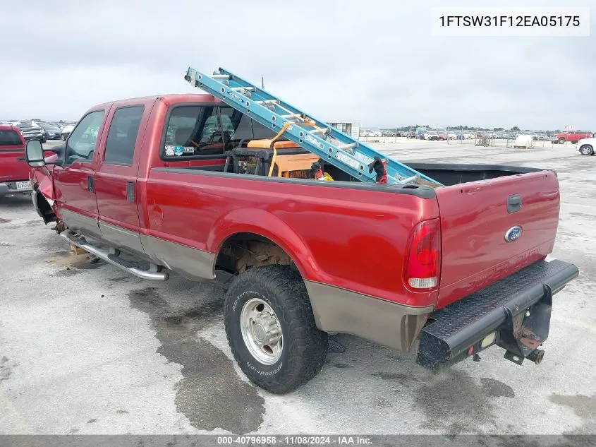 2002 Ford F-350 Lariat/Xl/Xlt VIN: 1FTSW31F12EA05175 Lot: 40796958