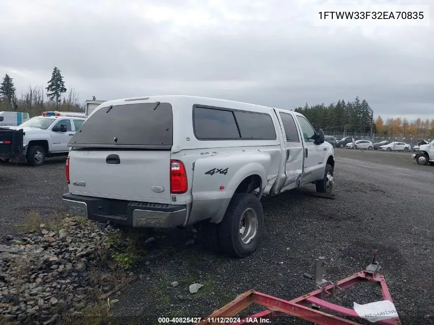 2002 Ford F-350 Lariat/Xl/Xlt VIN: 1FTWW33F32EA70835 Lot: 40825427