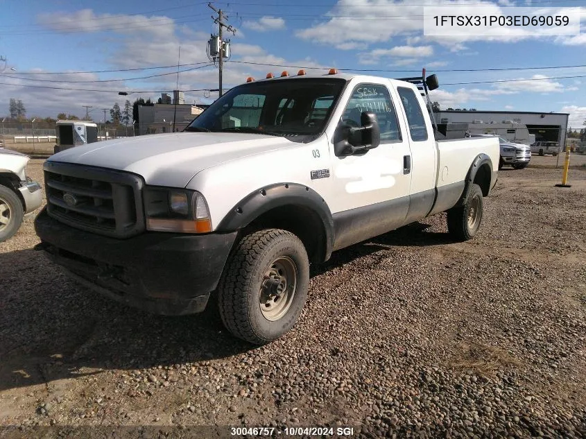 2003 Ford F350 Srw Super Duty VIN: 1FTSX31P03ED69059 Lot: 30046757