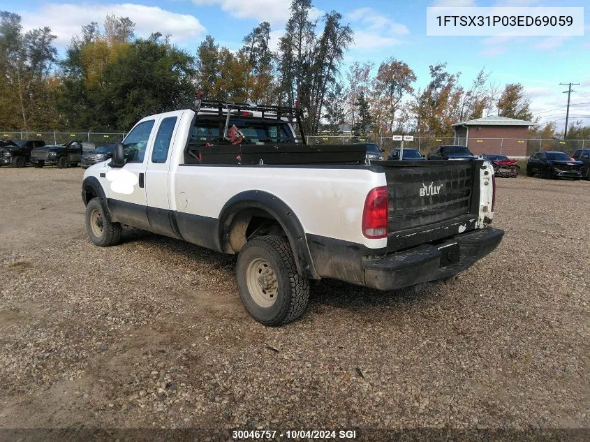 2003 Ford F350 Srw Super Duty VIN: 1FTSX31P03ED69059 Lot: 30046757