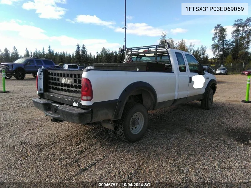 2003 Ford F350 Srw Super Duty VIN: 1FTSX31P03ED69059 Lot: 30046757