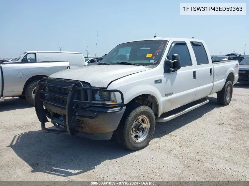 1FTSW31P43ED59363 2003 Ford F-350 Lariat/Xl/Xlt