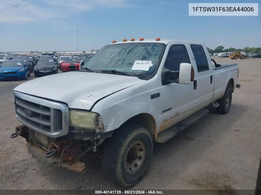 2003 Ford F-350 Lariat/Xl/Xlt VIN: 1FTSW31F63EA44006 Lot: 40141729