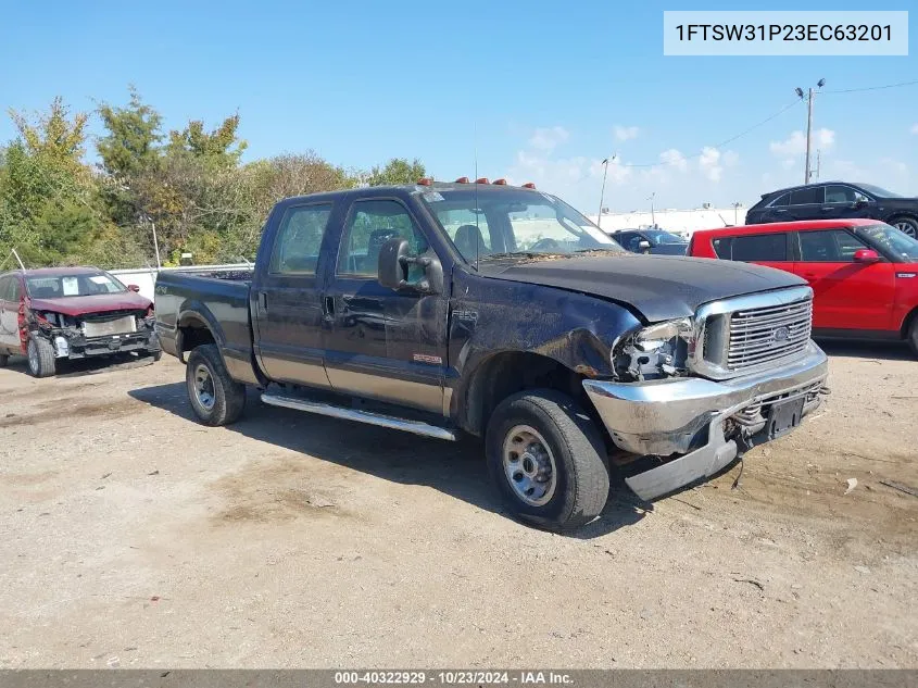 2003 Ford F-350 Lariat/Xl/Xlt VIN: 1FTSW31P23EC63201 Lot: 40322929