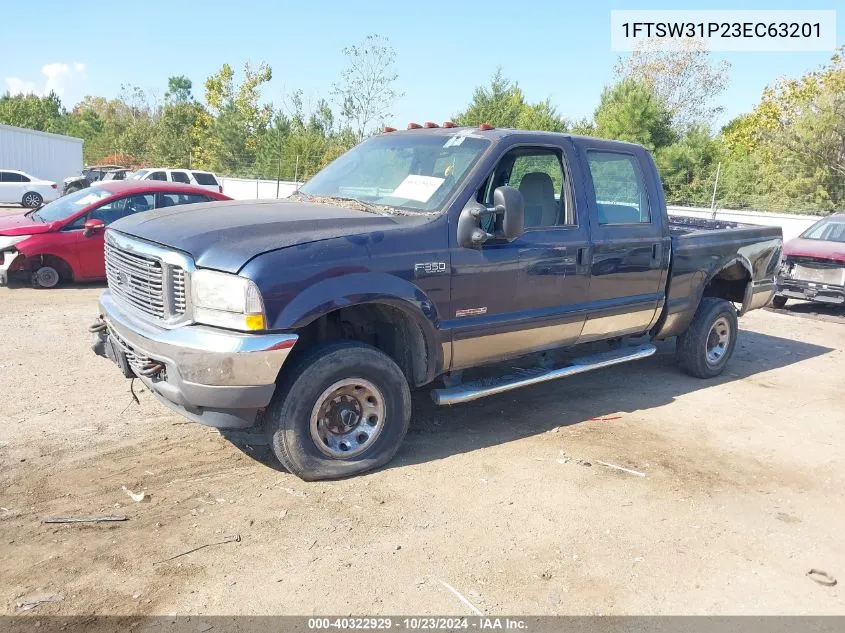 2003 Ford F-350 Lariat/Xl/Xlt VIN: 1FTSW31P23EC63201 Lot: 40322929