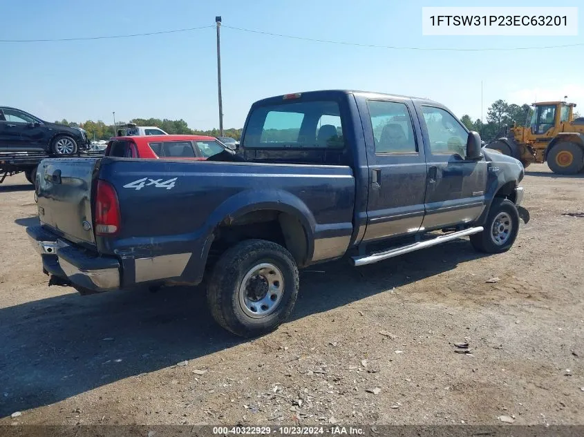 2003 Ford F-350 Lariat/Xl/Xlt VIN: 1FTSW31P23EC63201 Lot: 40322929