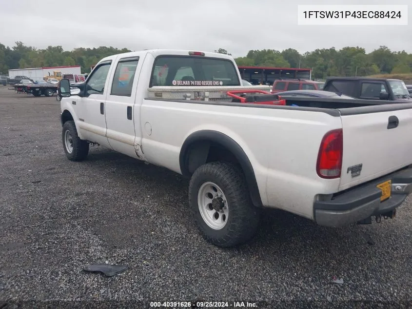 2003 Ford F-350 Lariat/Xl/Xlt VIN: 1FTSW31P43EC88424 Lot: 40391626