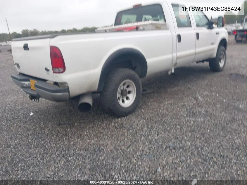 2003 Ford F-350 Lariat/Xl/Xlt VIN: 1FTSW31P43EC88424 Lot: 40391626