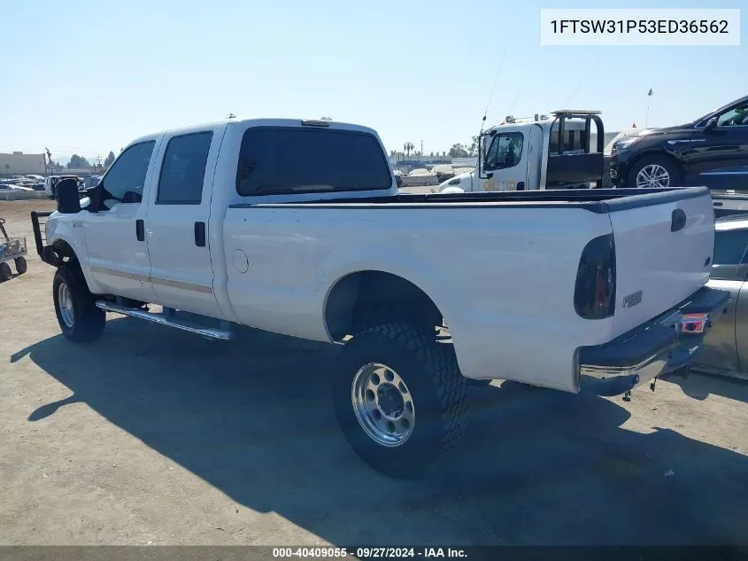 2003 Ford F-350 Lariat/Xl/Xlt VIN: 1FTSW31P53ED36562 Lot: 40409055