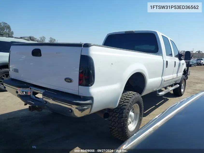 2003 Ford F-350 Lariat/Xl/Xlt VIN: 1FTSW31P53ED36562 Lot: 40409055