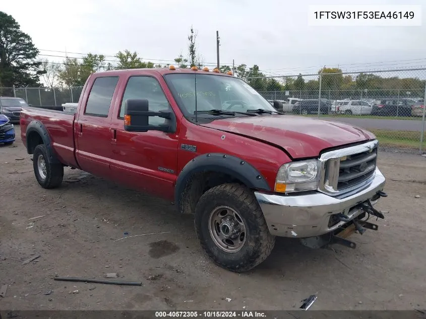 2003 Ford F-350 Lariat/Xl/Xlt VIN: 1FTSW31F53EA46149 Lot: 40572305