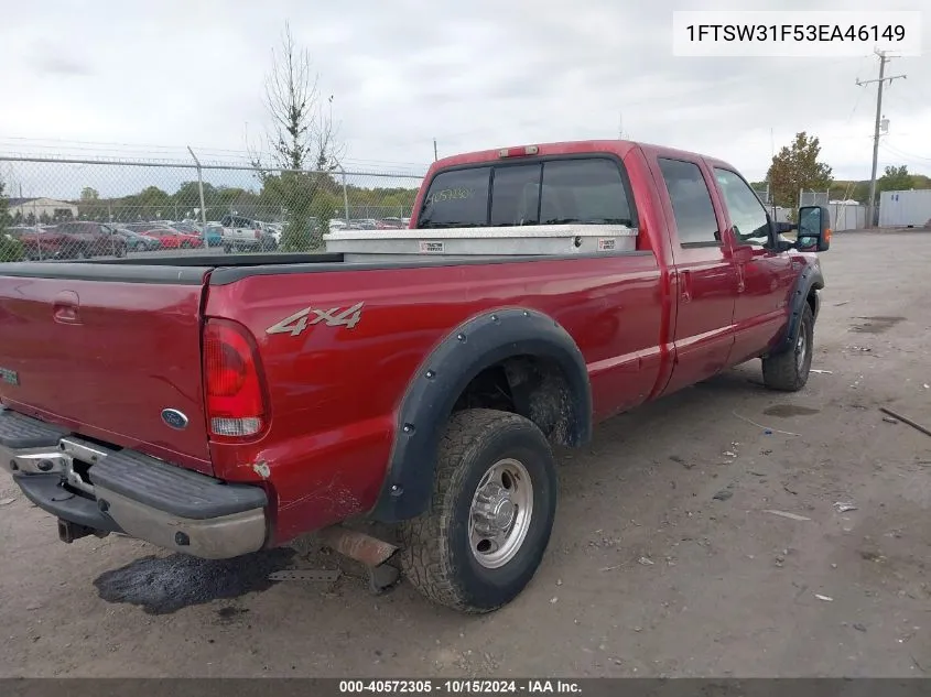 2003 Ford F-350 Lariat/Xl/Xlt VIN: 1FTSW31F53EA46149 Lot: 40572305