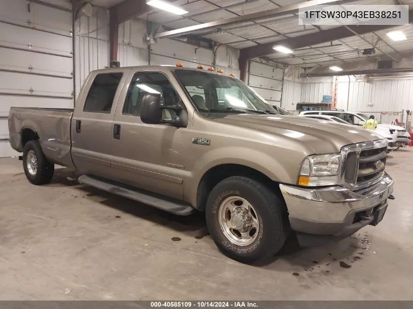 2003 Ford F-350 Lariat/Xl/Xlt VIN: 1FTSW30P43EB38251 Lot: 40585109