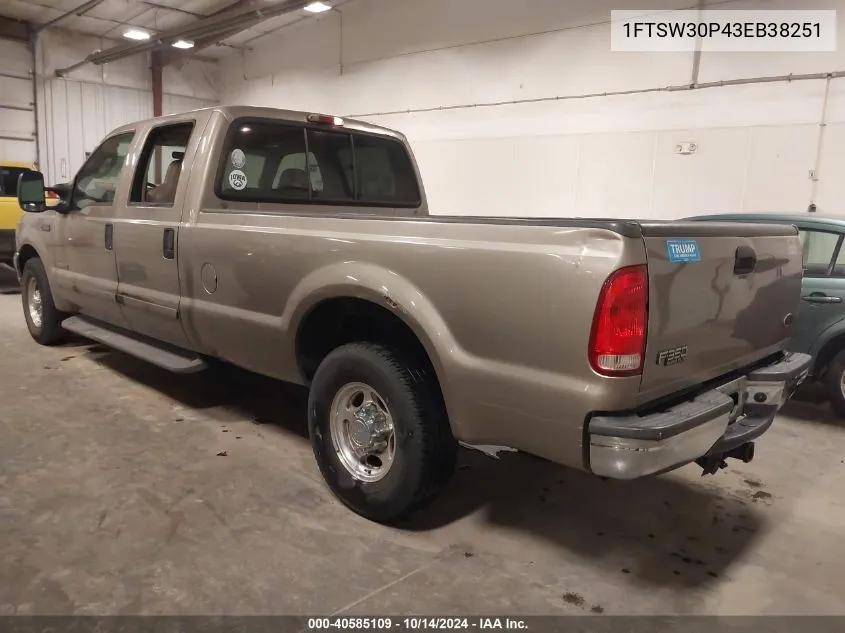 2003 Ford F-350 Lariat/Xl/Xlt VIN: 1FTSW30P43EB38251 Lot: 40585109