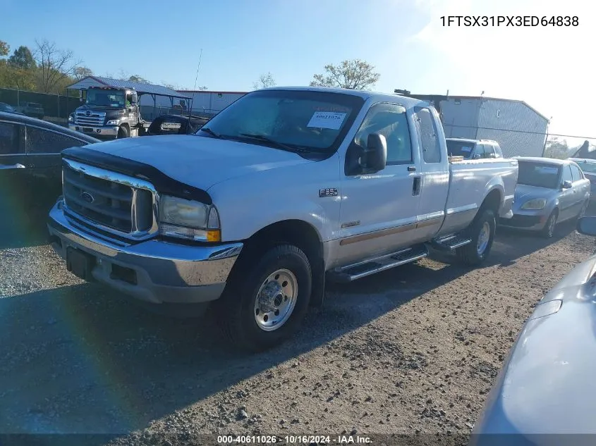 2003 Ford F-350 Lariat/Xl/Xlt VIN: 1FTSX31PX3ED64838 Lot: 40611026