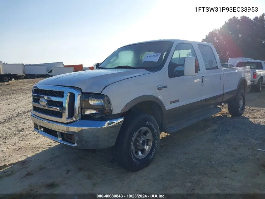 2003 Ford F-350 Lariat/Xl/Xlt VIN: 1FTSW31P93EC33953 Lot: 40680843