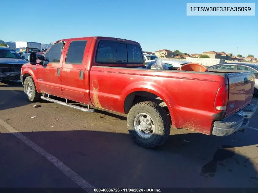 2003 Ford F350 Srw Super Duty VIN: 1FTSW30F33EA35099 Lot: 40686725