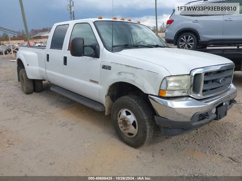 2003 Ford F-350 Lariat/Xl/Xlt VIN: 1FTWW33P93EB89810 Lot: 40688435