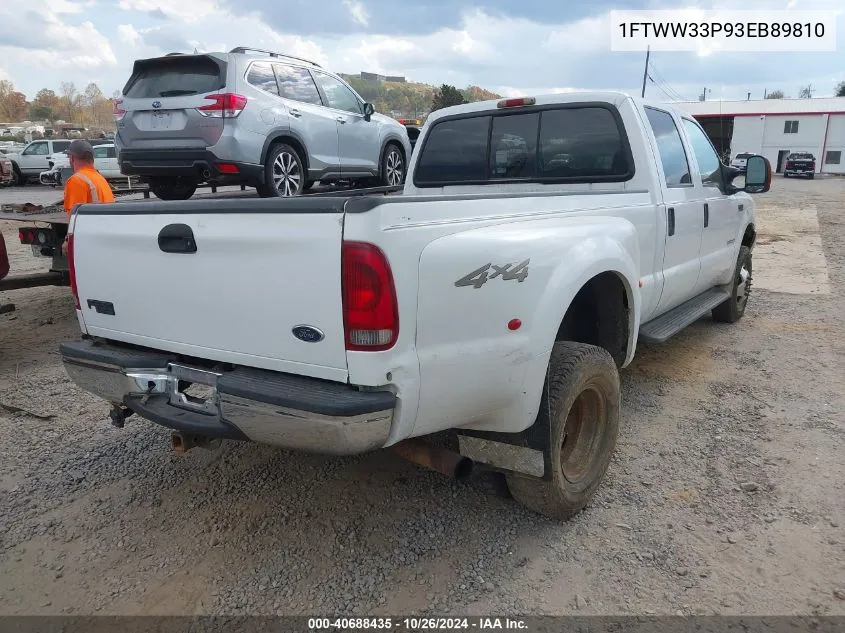 2003 Ford F-350 Lariat/Xl/Xlt VIN: 1FTWW33P93EB89810 Lot: 40688435