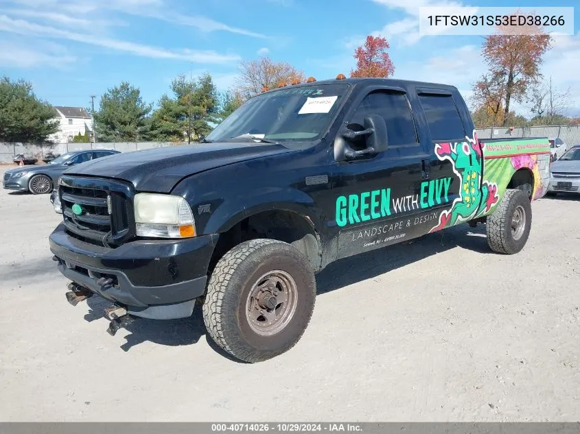 2003 Ford F-350 Lariat/Xl/Xlt VIN: 1FTSW31S53ED38266 Lot: 40714026